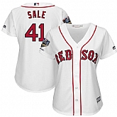 Women Red Sox 41 Chris Sale White 2018 World Series Champions Home Cool Base Player Jersey Dzhi,baseball caps,new era cap wholesale,wholesale hats